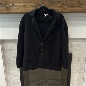 Talbots Classic Black Knit blazer Sweater jacket